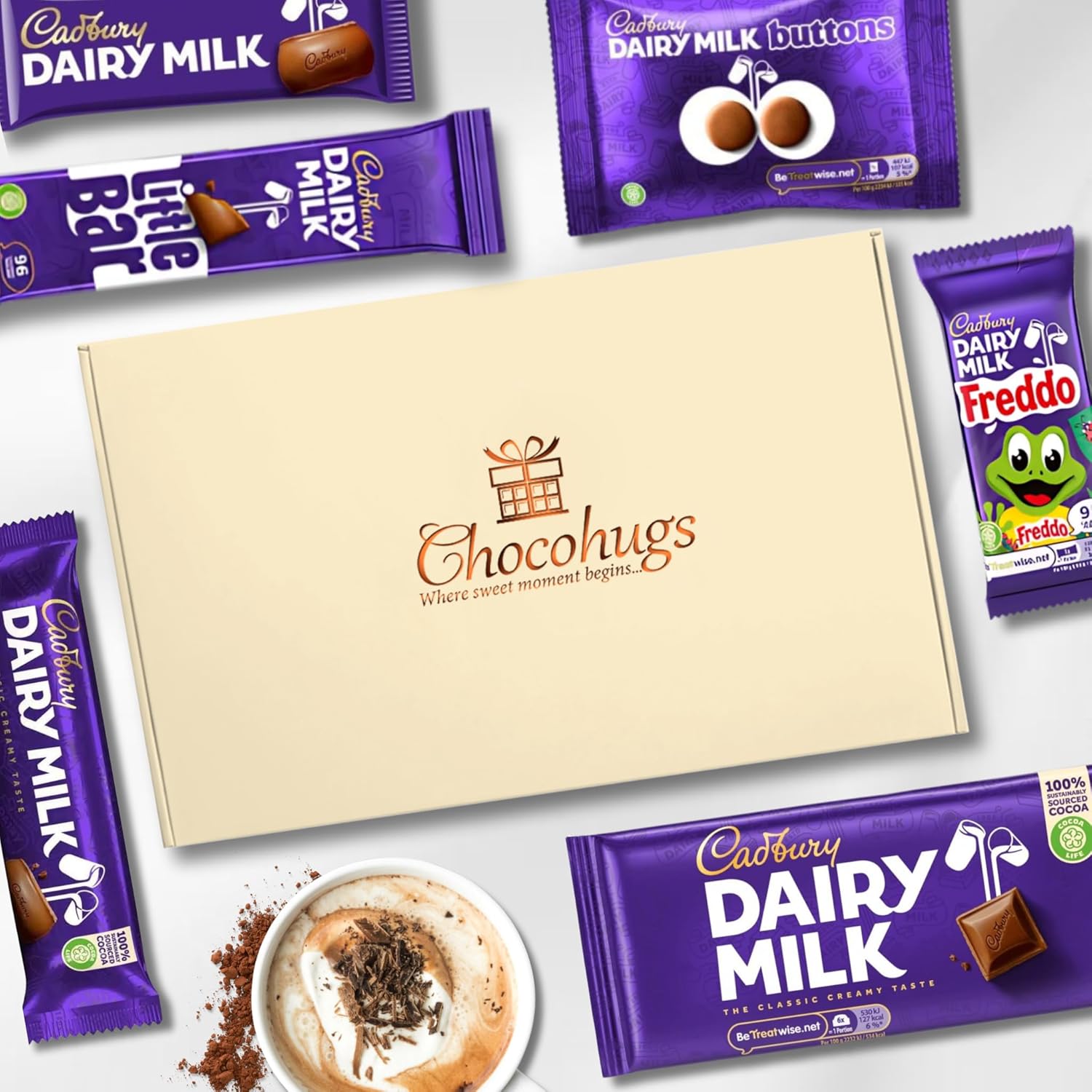 Chocohugs Chocolate Gift Hamper Box | Filled with Assortment of Dairy Milk Selections | Box of Chocolates | Sweet Treat Gift Box | Assorted Dairy Milk Chocolate Selection Box Gift Hamper-1