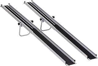 HOMCOM 2PCS Telescopic Wheelchair Ramps, 244L x 19.5Wcm, 270kg, Folding Aluminium Door Threshold Ramps for Home, Mobility Scooters, Doorways, Steps, Stairs, with Non-slip Surface, Carrying Bag