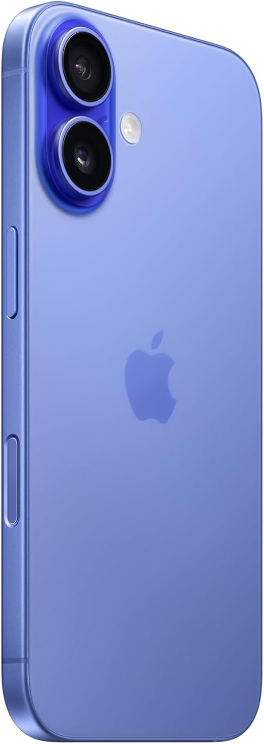 Apple iPhone 16 128 GB: 5G Mobile phone with Apple Intelligence, Camera Control, A18 Chip and a Big Boost in Battery Life. Works with AirPods; Ultramarine-1