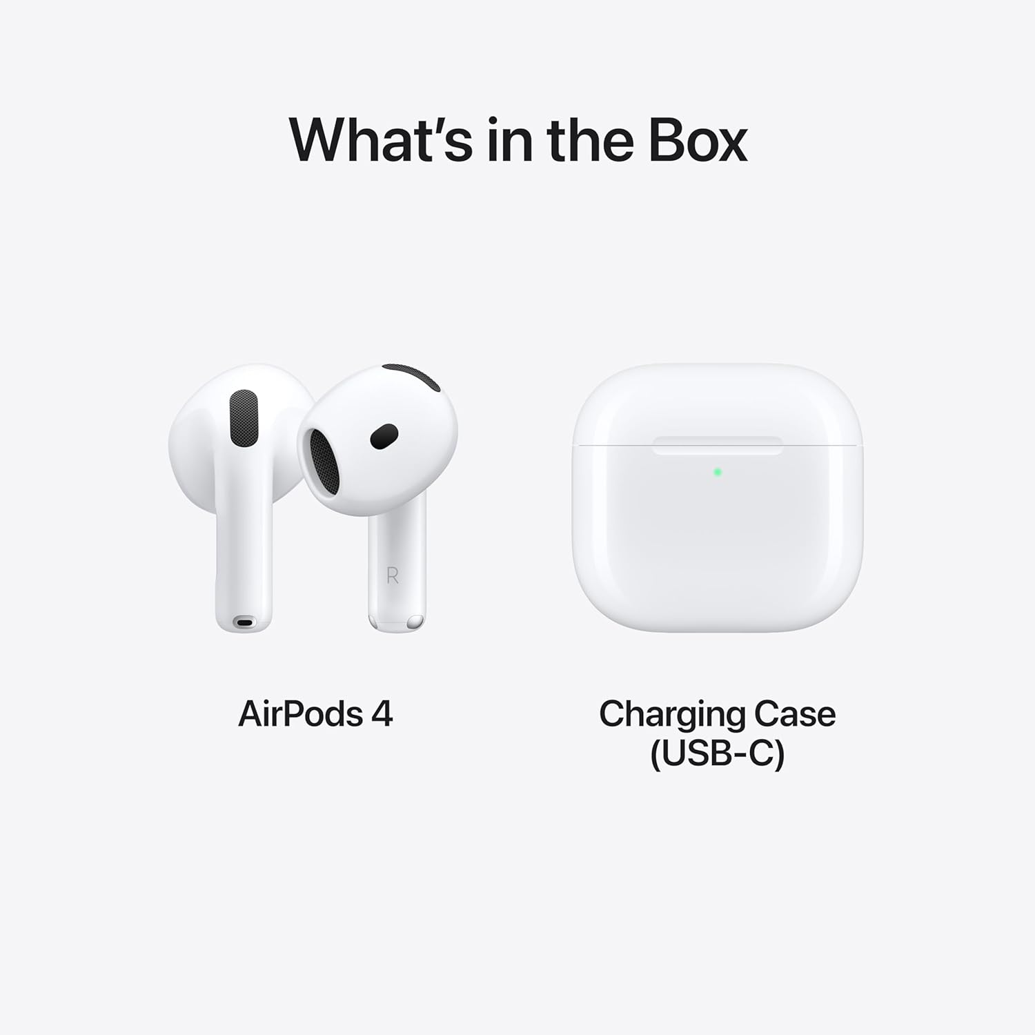 Apple AirPods 4 Wireless Earbuds, Bluetooth Headphones, Personalised Spatial Audio, Sweat and Water Resistant, USB-C Charging Case, H2 Chip, Up to 24 Hours of Battery Life, Effortless Setup for iPhone-5