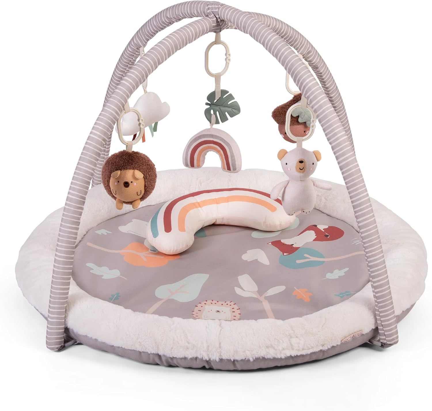 Red Kite Play Gym - Padded Play Gym with Hanging Toys & Tummy Time Mirror (Woodland Walks)-0