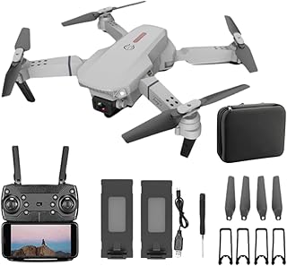 Trendi Foldable Quadcopter Drone with 360° Roll | 150m Range | Dual HD Camera Lens | 25-30 Min Flight Time | Speed Control, Gesture Manipulation, Optical Flow, Avoidance | 2 Batteries (grey)