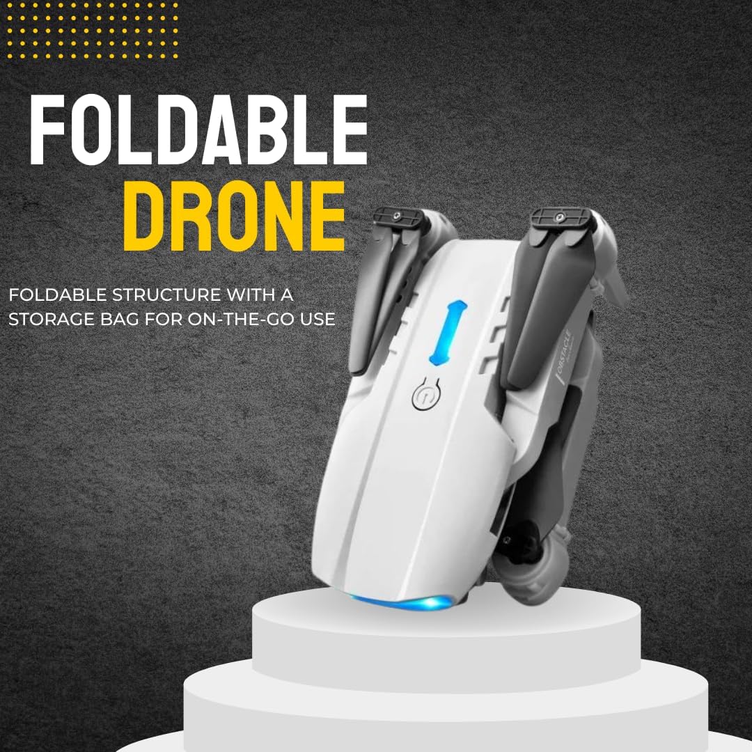 Trendi Foldable Quadcopter Drone with 360° Roll | 150m Range | Dual HD Camera Lens | 25-30 Min Flight Time | Speed Control, Gesture Manipulation, Optical Flow, Avoidance | 2 Batteries (grey)-5