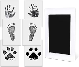 TATUNER Baby Hand and Footprint Kit Inkless - Mess Free Ink Pad, Paw Print Kit for Dogs and Cats, Safe Clean Touch Ink Pads for Newborn Handprints (Black, 0-6 Months)