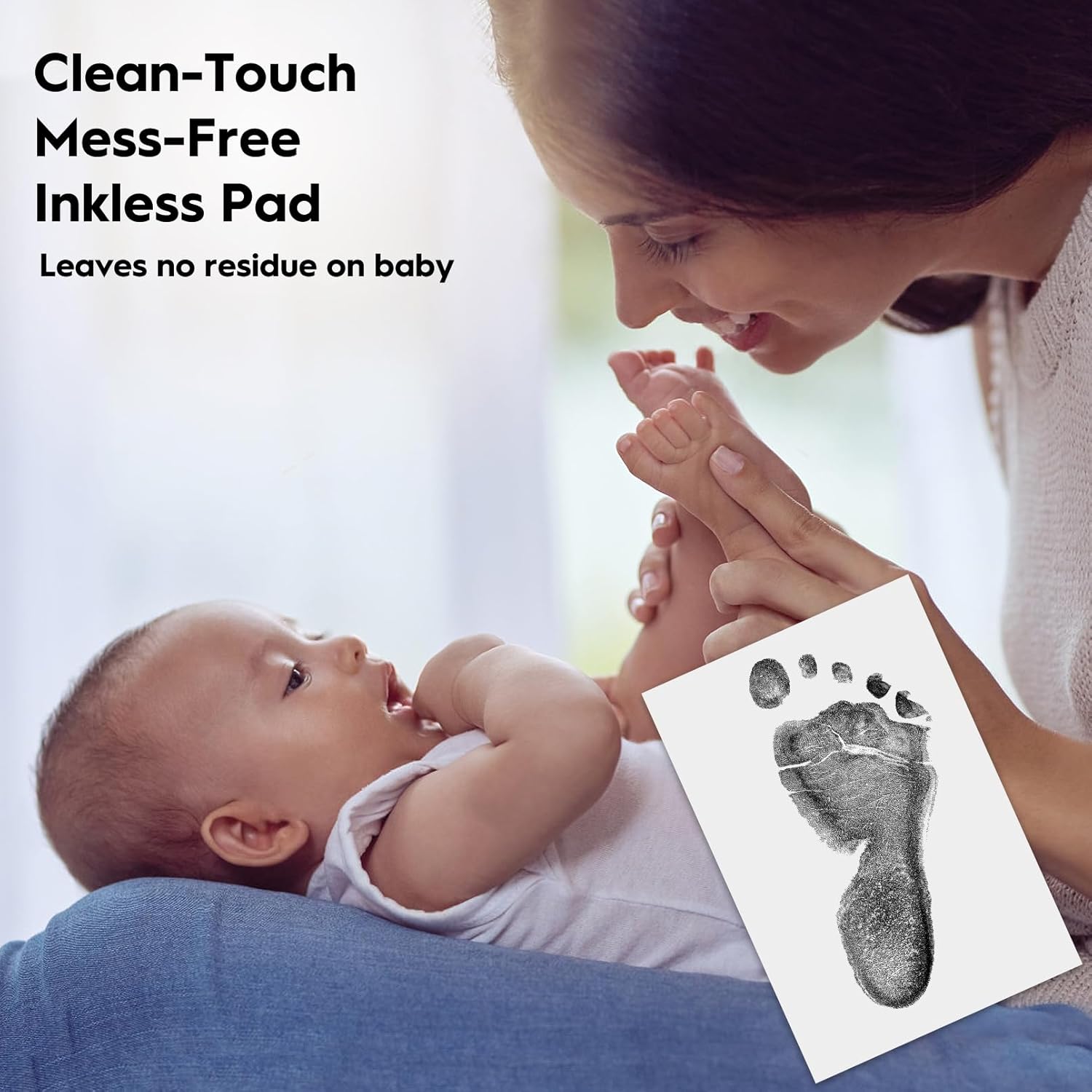 TATUNER Baby Hand and Footprint Kit Inkless - Mess Free Ink Pad, Paw Print Kit for Dogs and Cats, Safe Clean Touch Ink Pads for Newborn Handprints (Black, 0-6 Months)-1