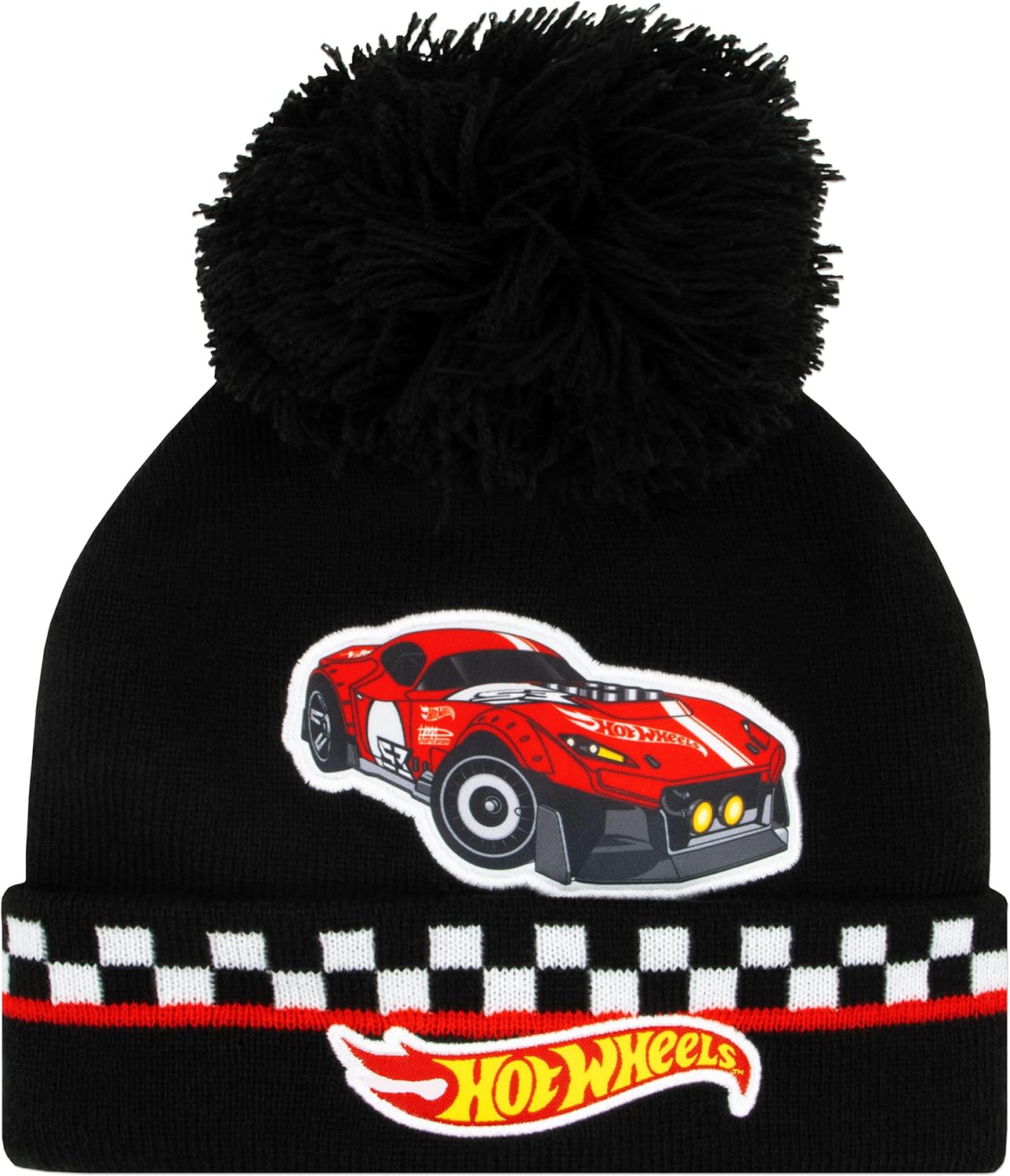 Hot Wheels Kids Hat And Gloves Set | Race Car Winter Hats For Kids | Boys Hat And Gloves Set | One Size Black-1