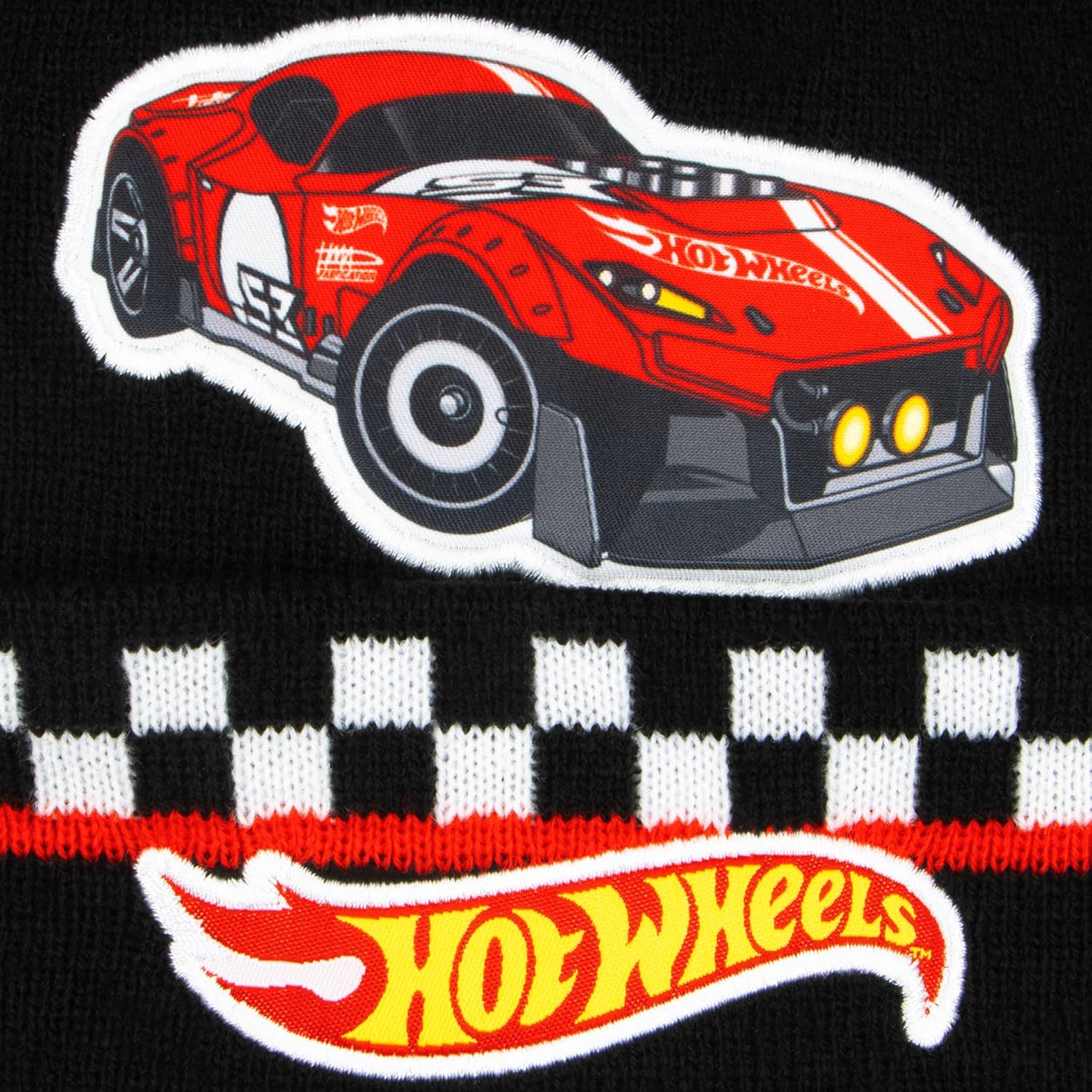 Hot Wheels Kids Hat And Gloves Set | Race Car Winter Hats For Kids | Boys Hat And Gloves Set | One Size Black-4