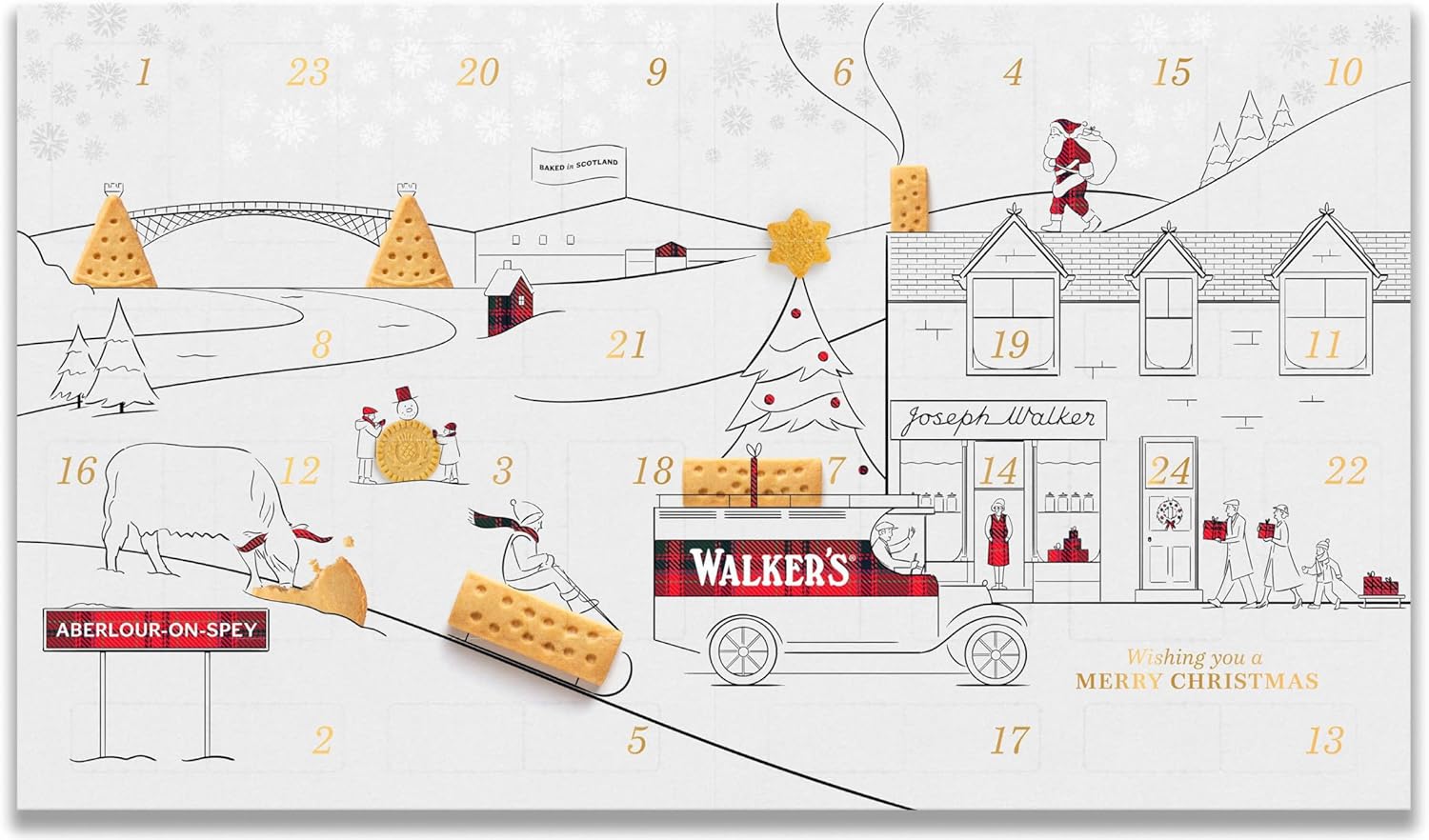 Walkers All Butter Shortbread Advent Calendar 294g - Suitable for Vegetarians - Limited Edition-2