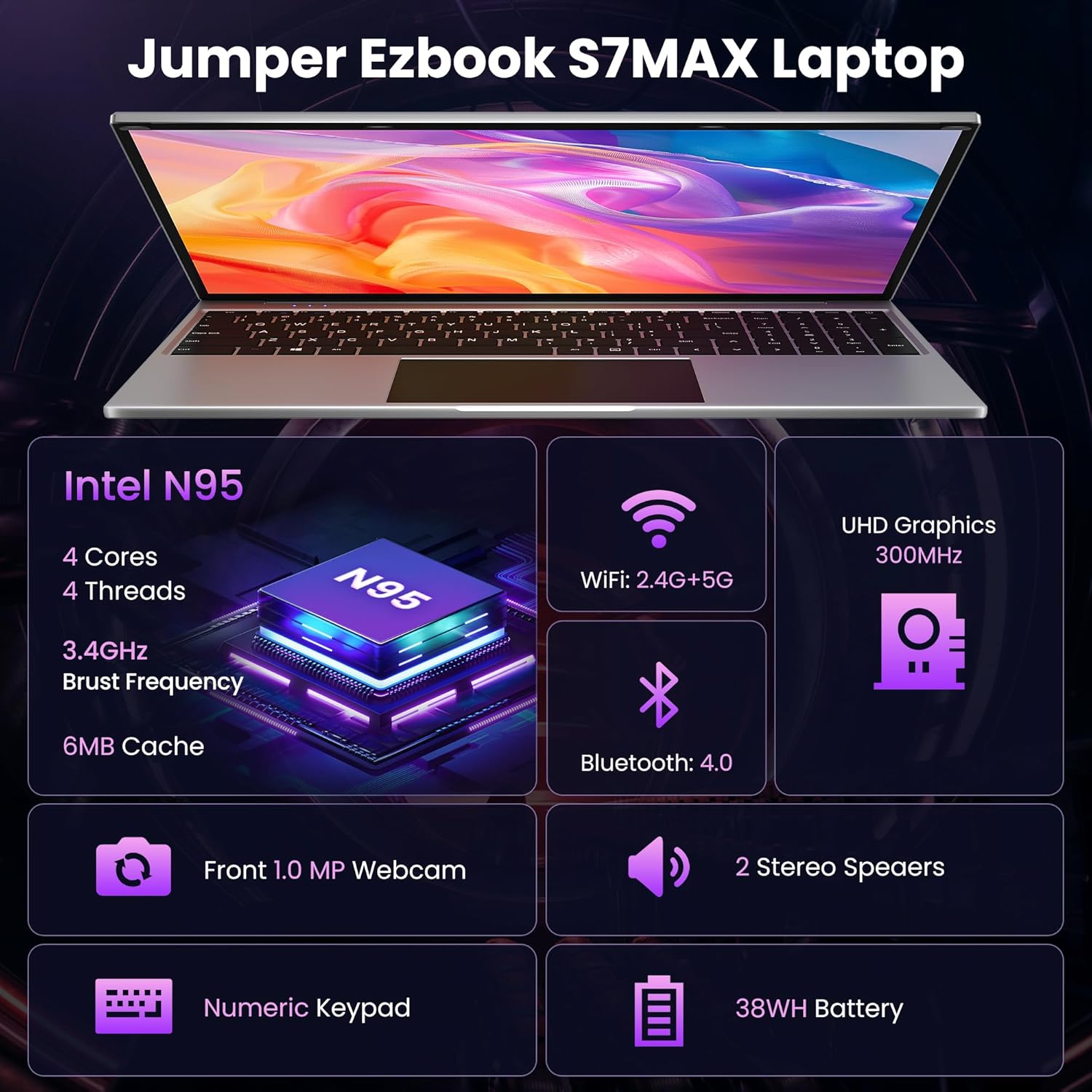 jumper 16 inch laptop, Celeron N5095 Notebook, 16GB DDR4 640GB (128G eMMc+512G SSD) laptops, 1920x1200 FHD IPS display (16:10), Office 365 1 year subscription, Suitable for Students, Office-4