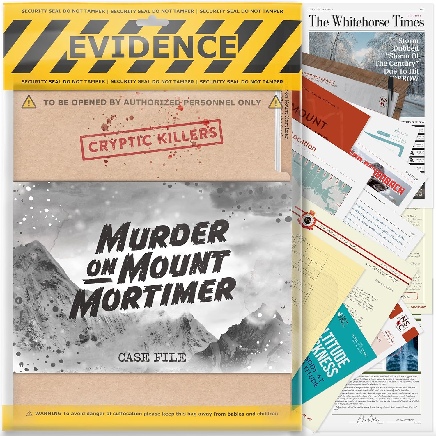 Cryptic Killers Unsolved murder mystery game - Cold Case Files Investigation Detective Evidence & Crime File - individuals, date nights & party games- Murder on Mount Mortimer-0