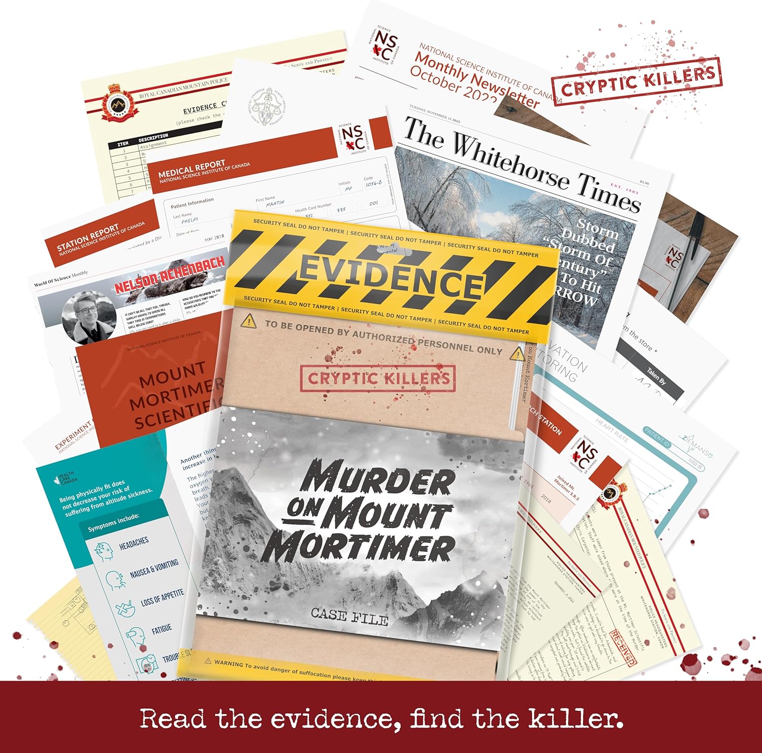 Cryptic Killers Unsolved murder mystery game - Cold Case Files Investigation Detective Evidence & Crime File - individuals, date nights & party games- Murder on Mount Mortimer-5