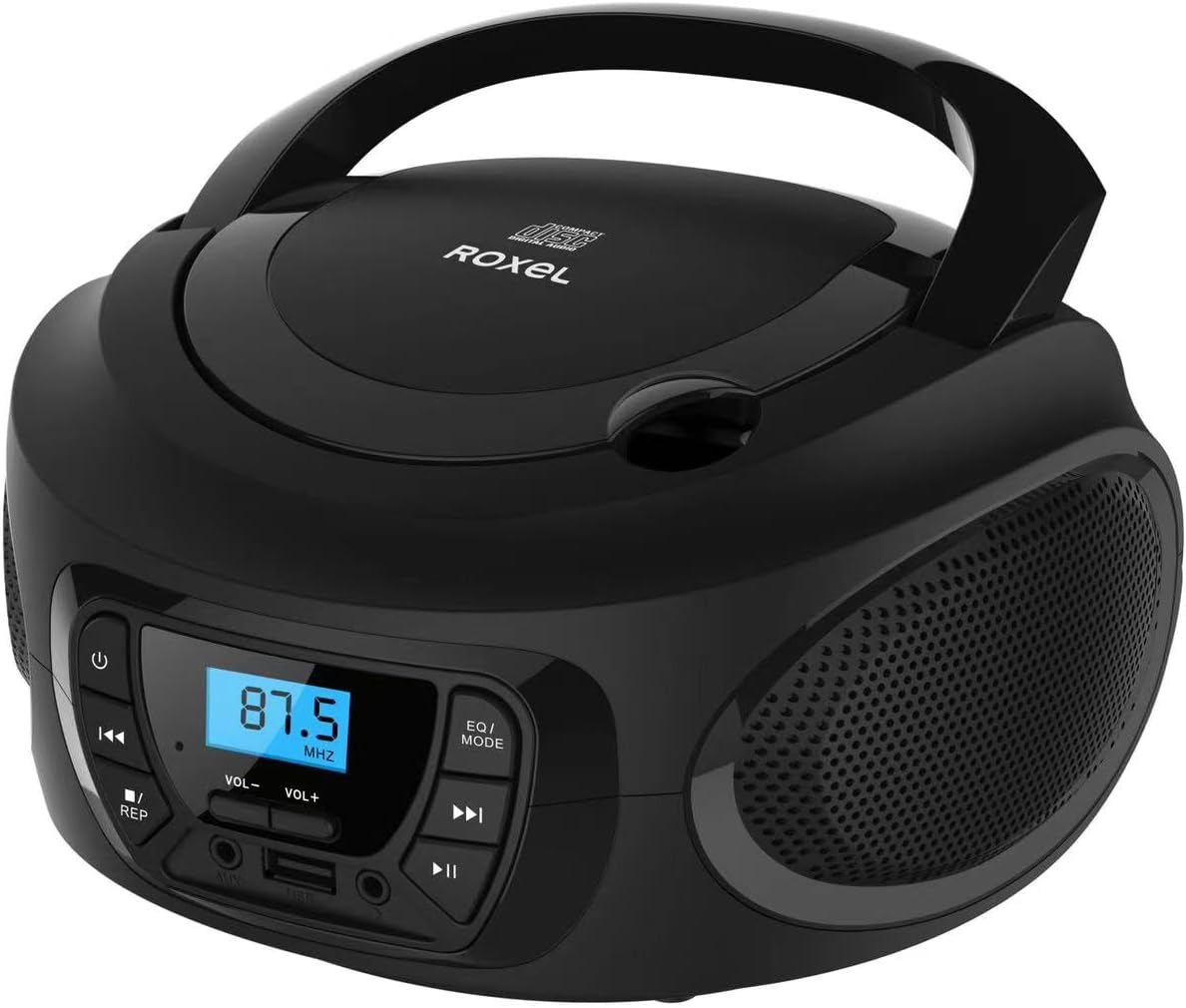 Roxel RCD-S50BT Portable Boombox CD Player with FM Radio, BT Wireless Streaming, USB MP3 Playback, AUX In, and Dual Power Option-0