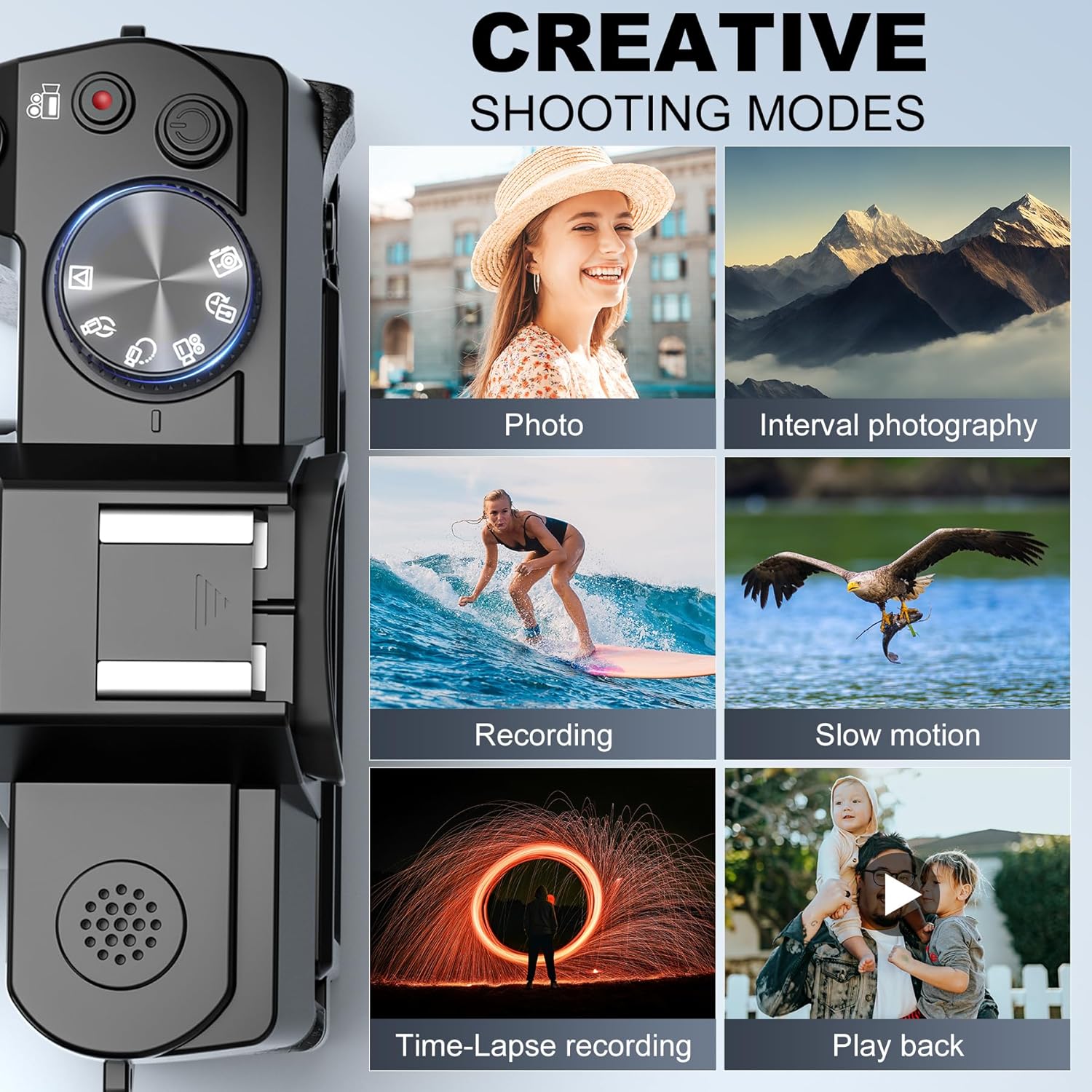 5K Digital Cameras for Photography，48MP/60FPS Video Camera for Vlogging, WiFi & App Control Vlogging Camera for YouTube, Small Camera with 32GB TF Card.Wide-Angle & Macro Lens-2