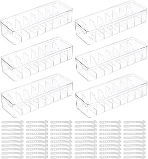 sourcing map Cable Organizer Box, Cord Management Plastic Box with Lids, Charger Cable Electronics Storage Box with Removable Dividers & Reusable Wire Ties for Home Office Drawer Desk