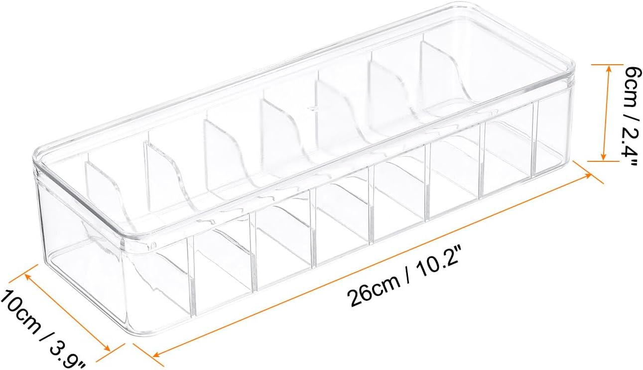 sourcing map Cable Organizer Box, Cord Management Plastic Box with Lids, Charger Cable Electronics Storage Box with Removable Dividers & Reusable Wire Ties for Home Office Drawer Desk-1