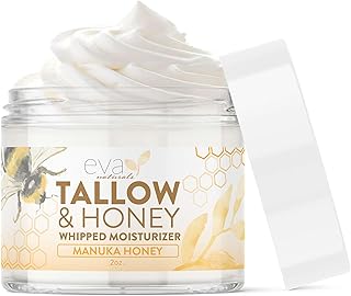 Small Batch, Whipped Beef Tallow Face Moisturizer - 100% Grass Fed & Finished With Manuka Honey, Beef Tallow For Face, Beef Tallow Moisturizer, Beef Tallow Face Cream - 57g