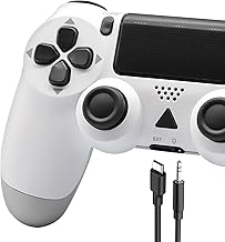 Effdrdfs Wireless Controller for PS-4 -Controller Wireless for PS-4/Pro/Slim/PC, Bluetooth Gamepad Joystick with Dual Vibration Touch Panel 3.5mm Audio Jack Six-Axis Upgraded Ergonomic Controller