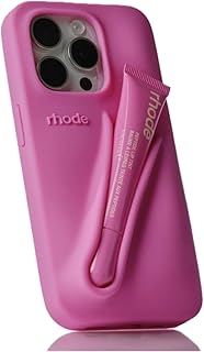 Rhode Phone 15 Pro & 15 Pro Max Case with Lip Balm Holder- Multi-Function Phone Case with Lip Balm Holder - Stylish & Bright Silicone Protective Cover (Pink, Phone 15 Pro)