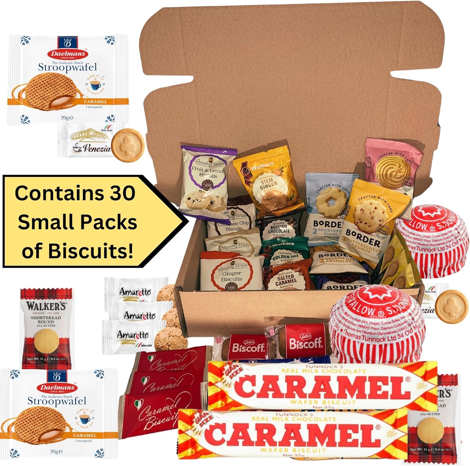 Biscuits Gift Set Bundle Contains 30 Packs of Individually Wrapped Biscuits. Biscuit Multipacks Hamper Contains a Variety of Loved Biscuits Individually Wrapped-2