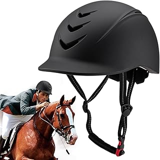 Horse Riding Helmet for Adults, Adjustable Equestrian Helmet Soft Padding Horse Riding Hat Equestrian Riding Helmets(58-62cm)