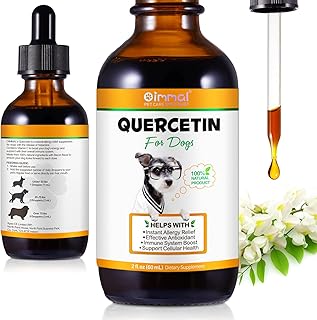 Quercetin for Dogs, 60ML Quercetin Liquid Drops Supplements with Vitamin C for Dog Allergy Relief, Immune Support, Itch Relief & Antioxidant (Natural Bacon Flavor)