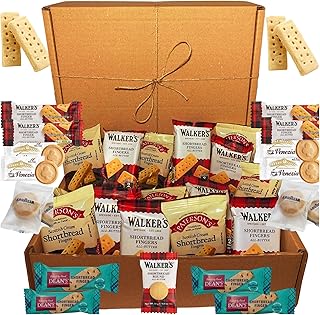 Shortbread Biscuits Gift Set Hamper Bundle Contains 30 Packs of Shortbread Individually Wrapped Biscuits. Christmas Biscuits Box Contains a Variety of Loved Shortbread