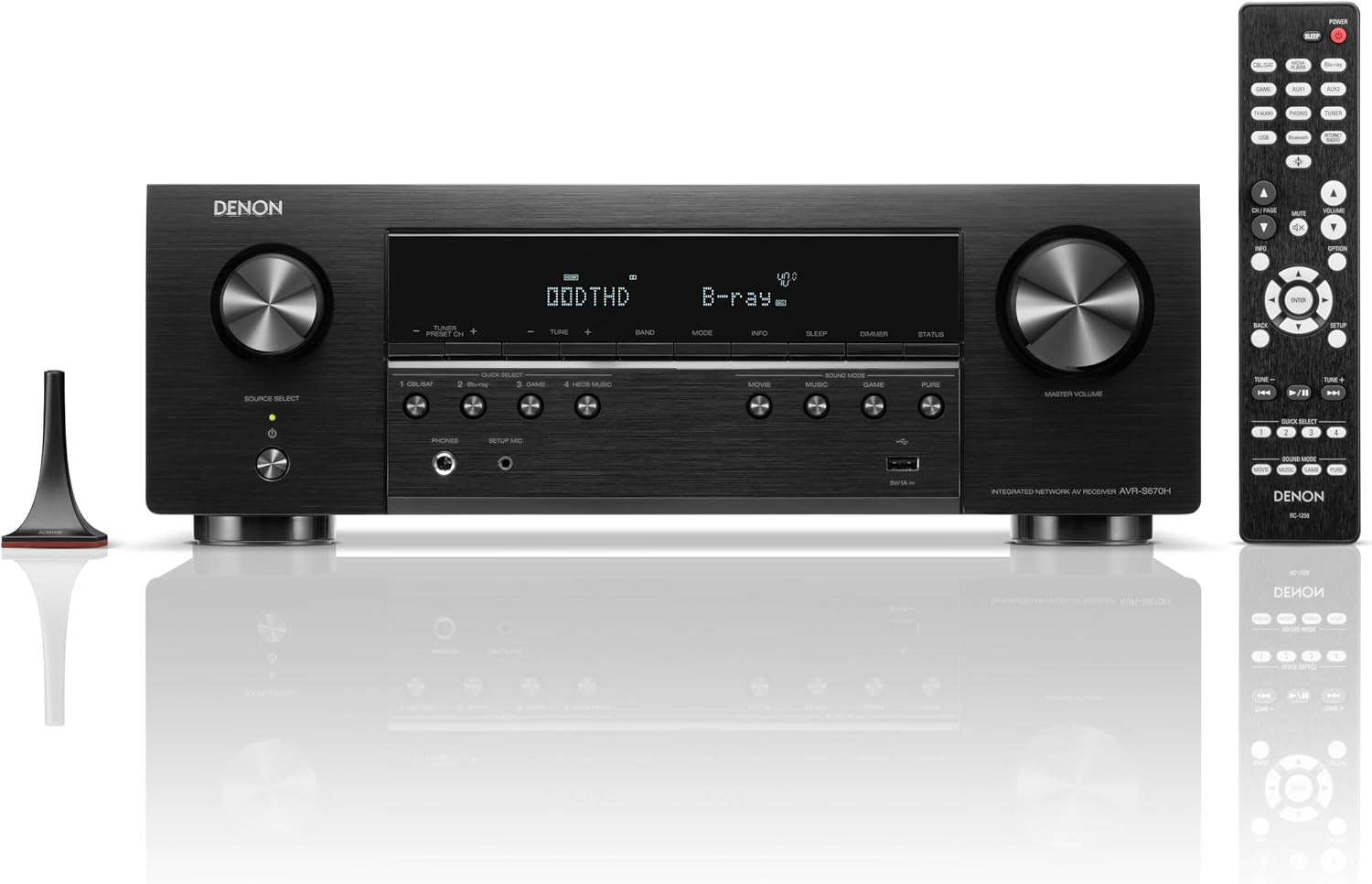 Denon AVR-S670H 5.2 Channel AV Receiver, Home Cinema Amplifier, Alexa Compatible, Dolby DTS-HD, Bluetooth, AirPlay 2 and HEOS Built-in Multiroom Audio-1