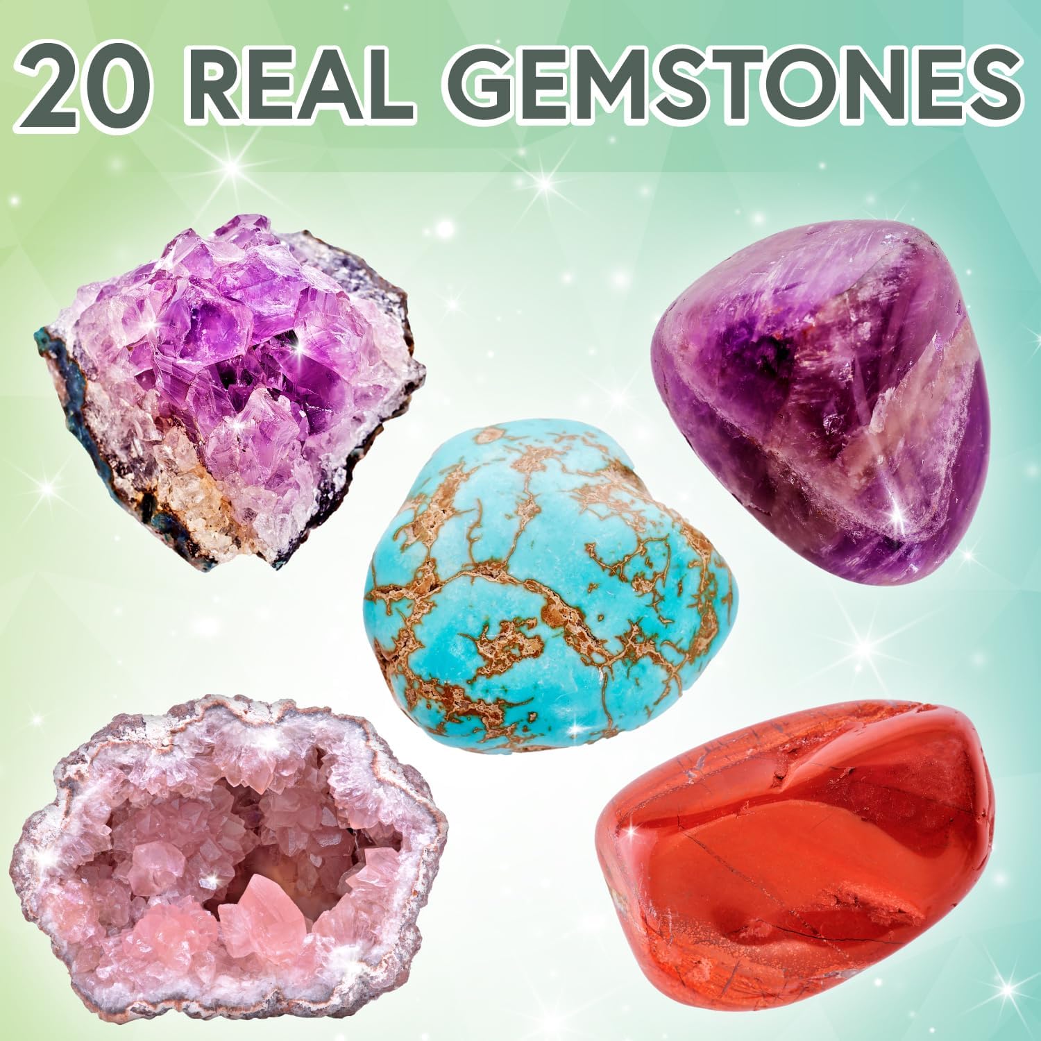 Science Kidz Ultimate Rock Collection Kit - Over 200 Crystals, Gemstones, Fossils, Minerals For Kids - Earth Science Gem Stones Kit - Geology Nature Gifts For Boys & Girls - Plus BONUS Amazing TV Rock-5