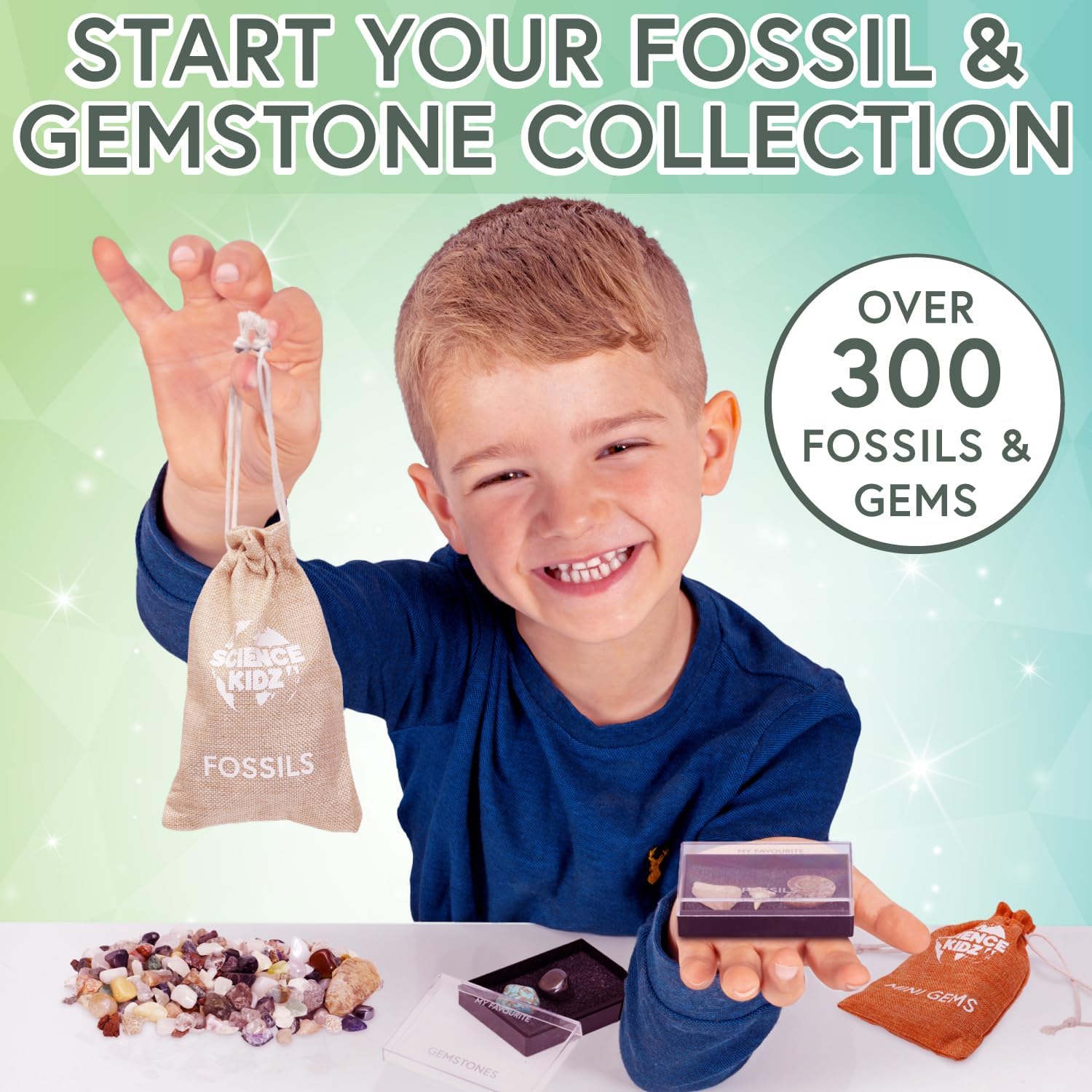 Science Kidz Ultimate Rock Collection Kit - Over 200 Crystals, Gemstones, Fossils, Minerals For Kids - Earth Science Gem Stones Kit - Geology Nature Gifts For Boys & Girls - Plus BONUS Amazing TV Rock-6