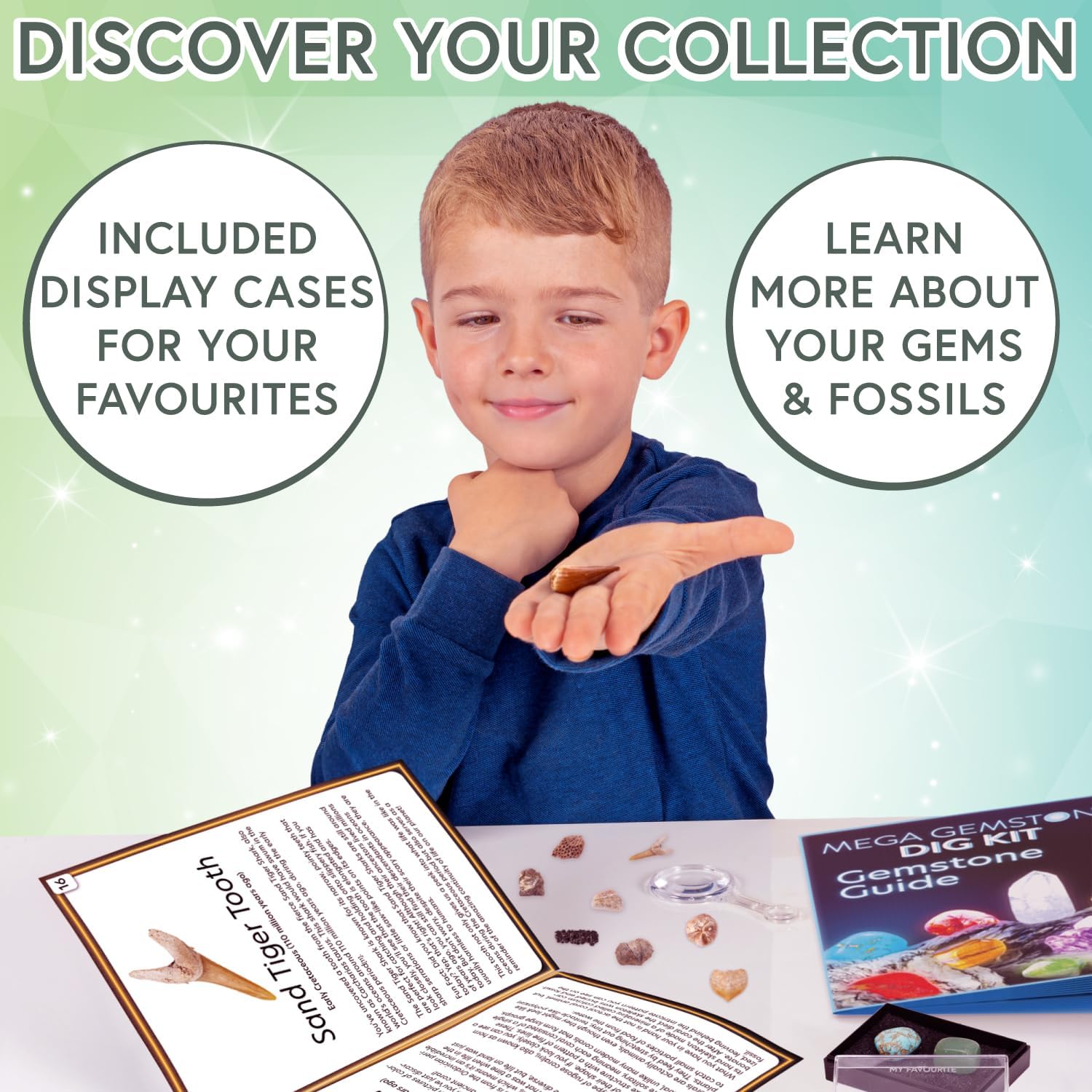 Science Kidz Ultimate Rock Collection Kit - Over 200 Crystals, Gemstones, Fossils, Minerals For Kids - Earth Science Gem Stones Kit - Geology Nature Gifts For Boys & Girls - Plus BONUS Amazing TV Rock-8