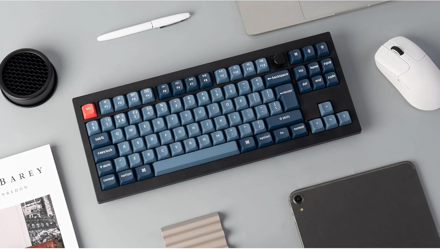 Keychron V3 Max 80% TKL QMK/VIA Wireless Custom Mechanical Keyboard (UK ISO Layout) (Gateron Jupiter Red)-4