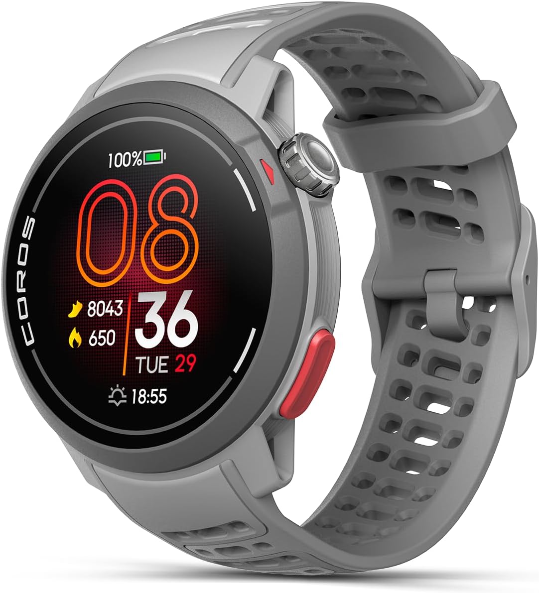 COROS PACE Pro GPS Sport Watch, 1.3-inch AMOLED Touchscreen, Fastest in Class Processor, 20 Days Battery Life, Navigation with Global Offline Maps, Sleep Tracking, Running, Cycling, Swimming (Gray)-0