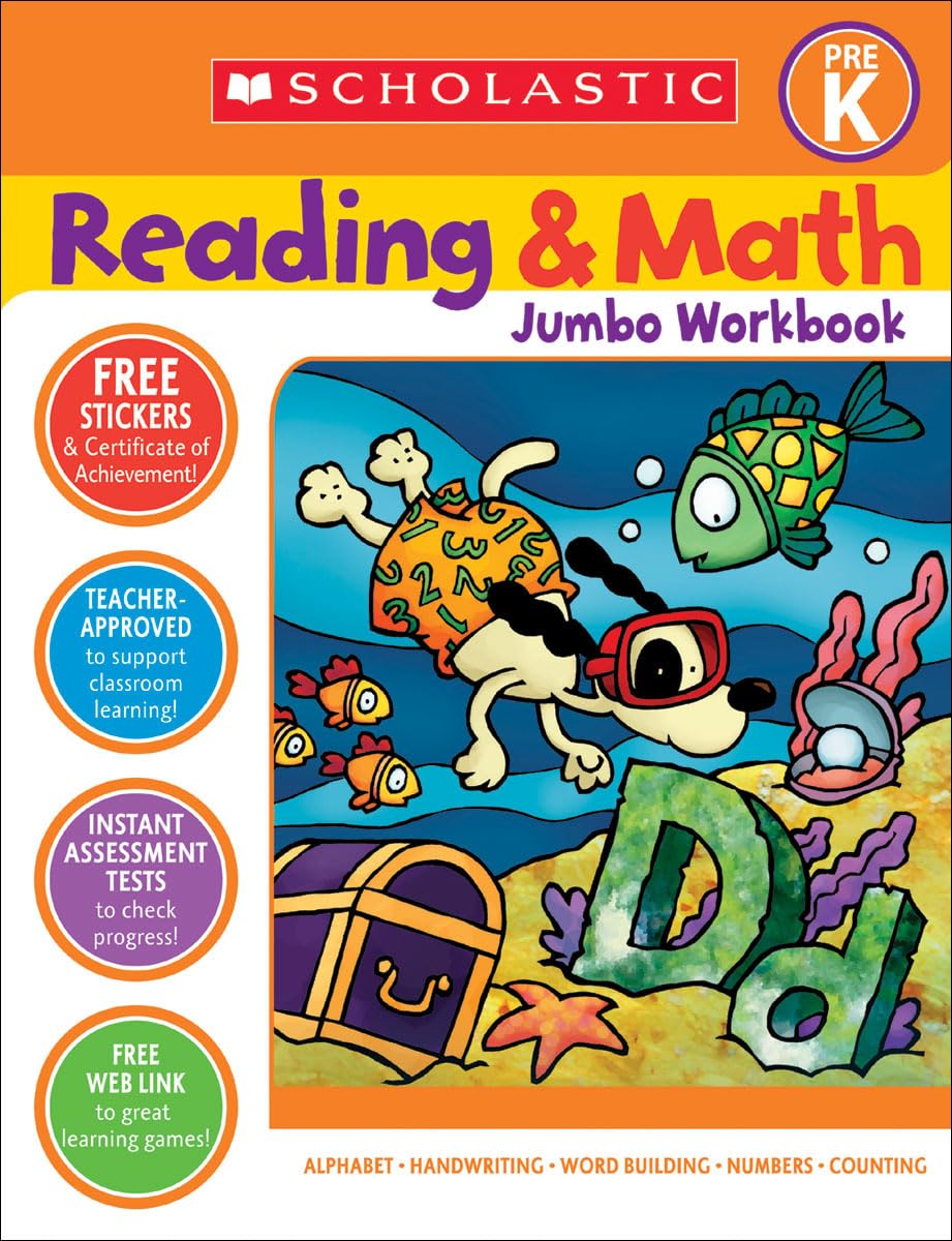 Scholastic Pre-K Reading & Math Jumbo Workbook-0