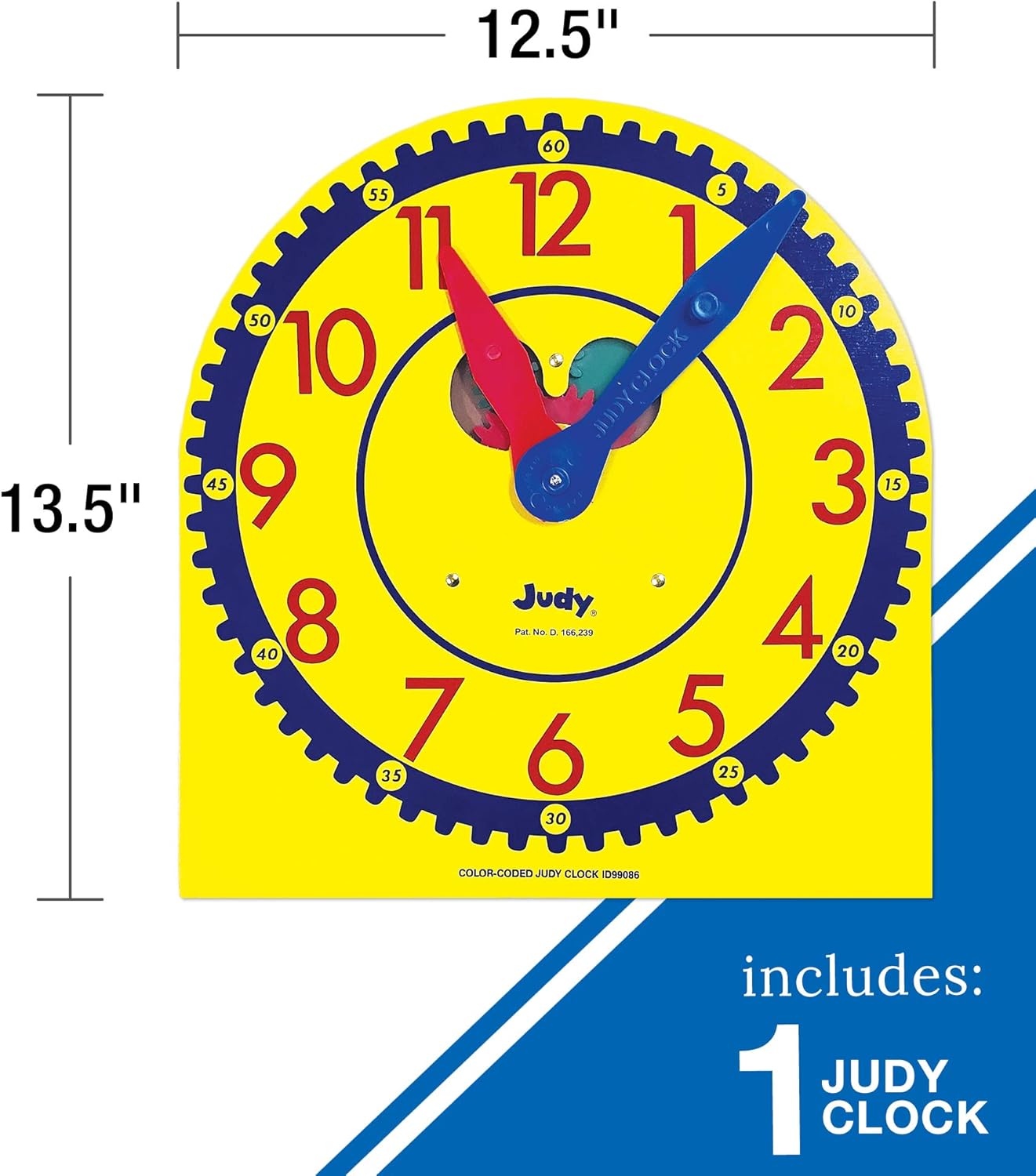 Carson Dellosa 13" x 12" Judy Clock, Time-Telling Teaching Clock for Kids, Classroom Clock for Teaching Time, Analog Clock, Teaching Clock for Classroom or Home School, Kindergarten to 3rd Grade-2