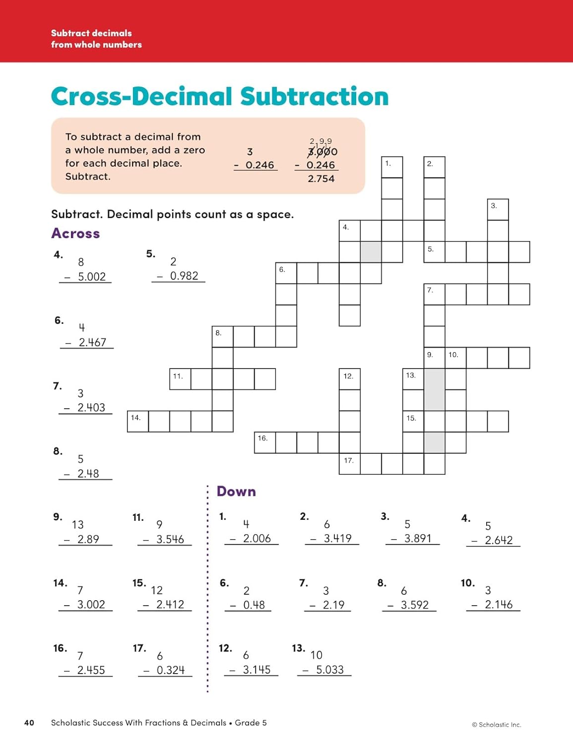 Scholastic Success with Fractions & Decimals Grade 5 Workbook-10