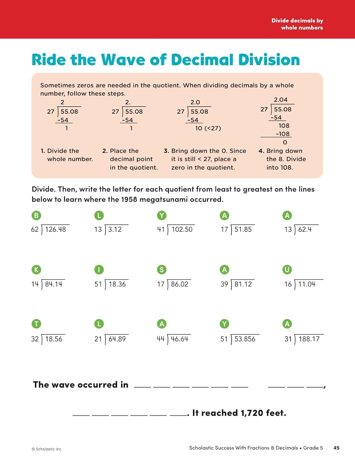 Scholastic Success with Fractions & Decimals Grade 5 Workbook-11