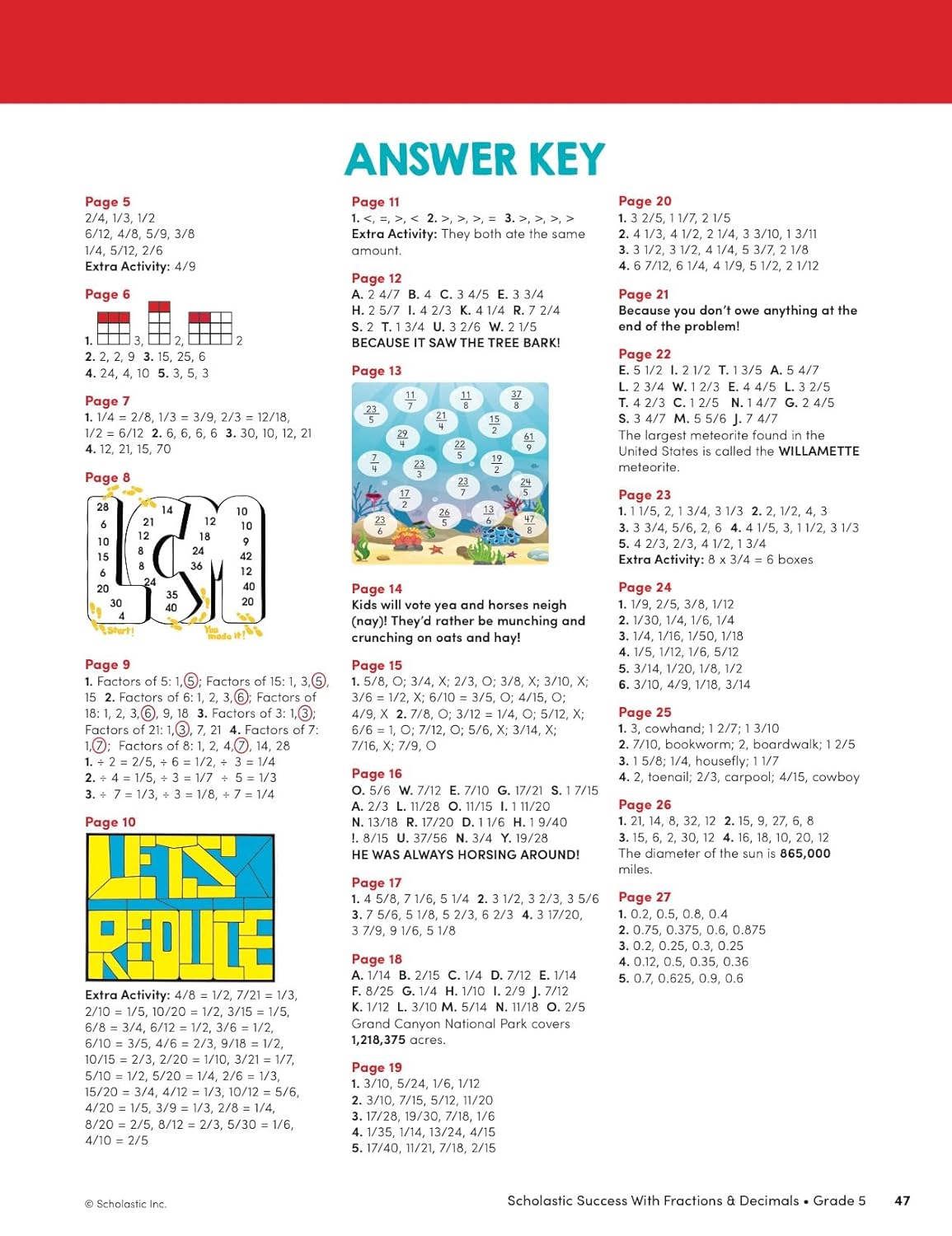 Scholastic Success with Fractions & Decimals Grade 5 Workbook-12