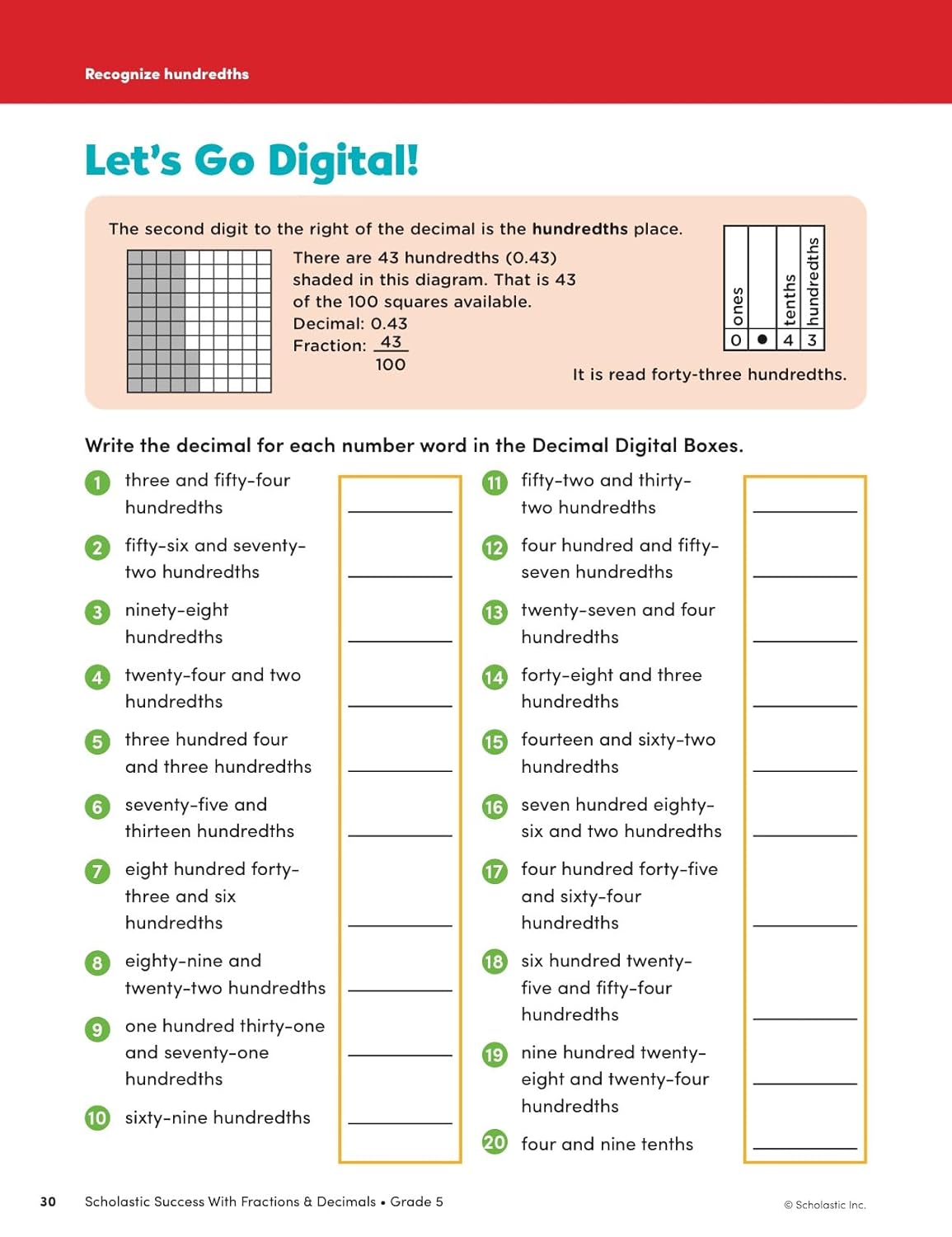 Scholastic Success with Fractions & Decimals Grade 5 Workbook-8