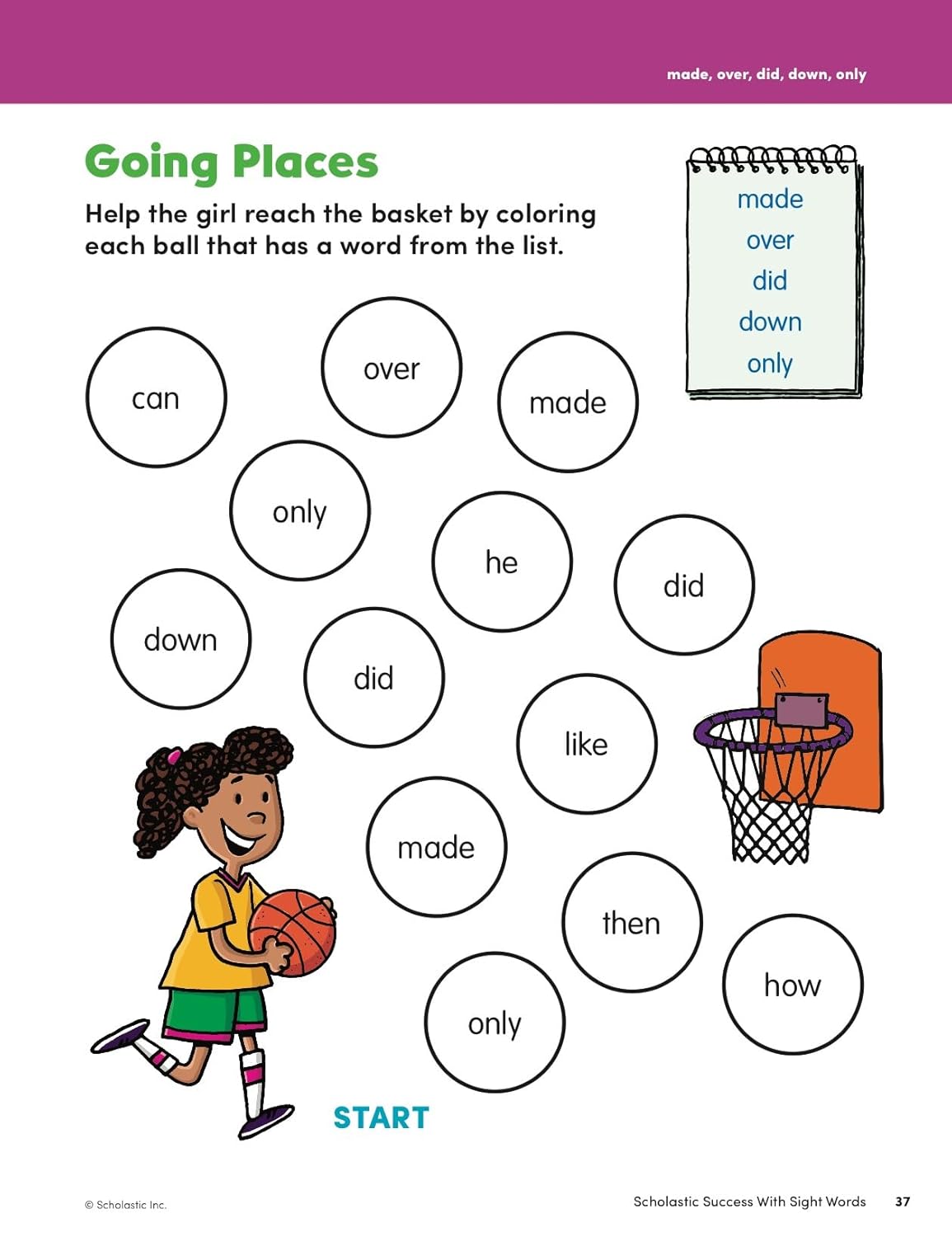 Scholastic Success with Sight Words Workbook-10