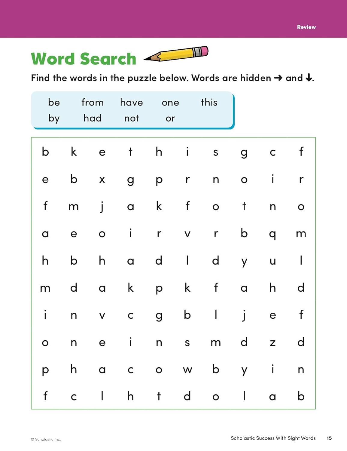 Scholastic Success with Sight Words Workbook-5