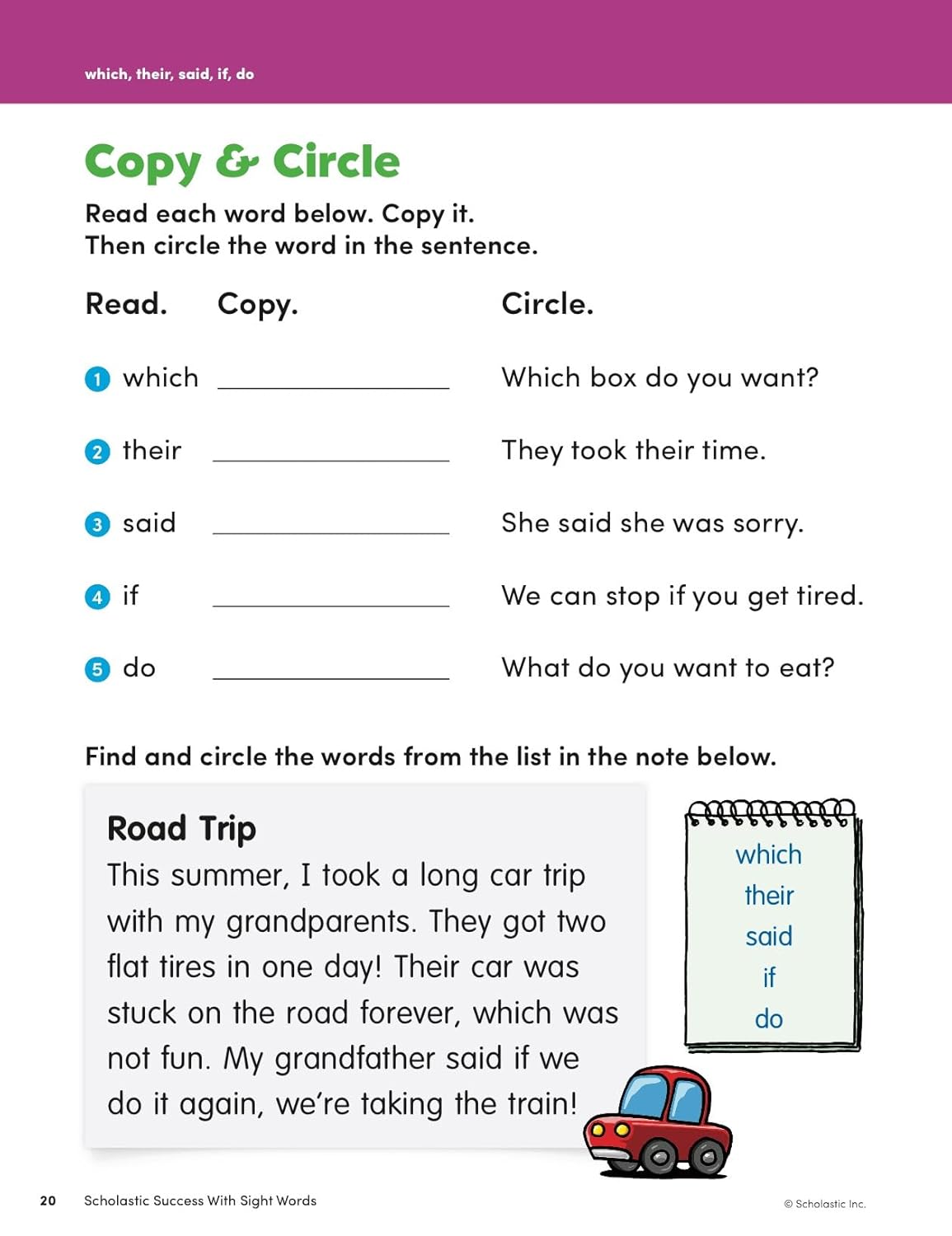 Scholastic Success with Sight Words Workbook-6