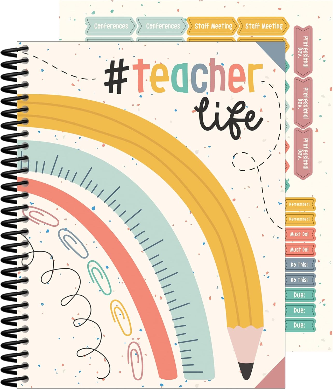 Carson Dellosa We Belong Boho Teacher Planner, 8" x 11" Spiral Bound Planner With Planner Stickers, Undated Daily Planner, Weekly Planner & Monthly Planner, School Supplies for Classroom Organization-0