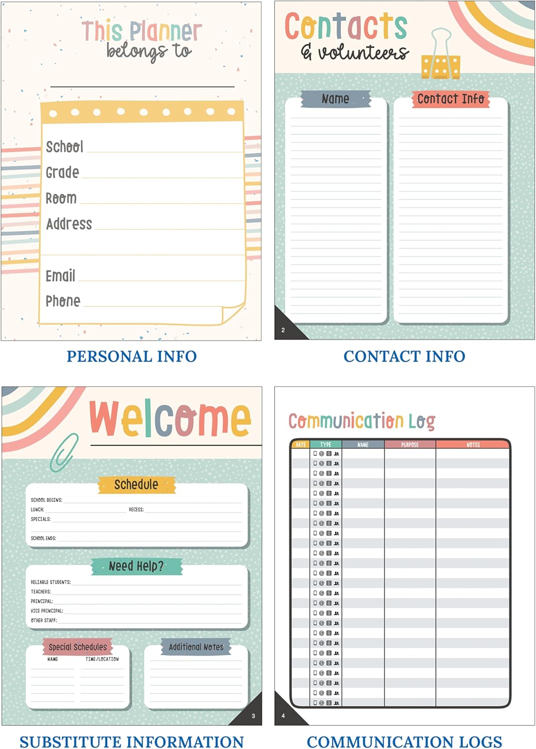 Carson Dellosa We Belong Boho Teacher Planner, 8" x 11" Spiral Bound Planner With Planner Stickers, Undated Daily Planner, Weekly Planner & Monthly Planner, School Supplies for Classroom Organization-5