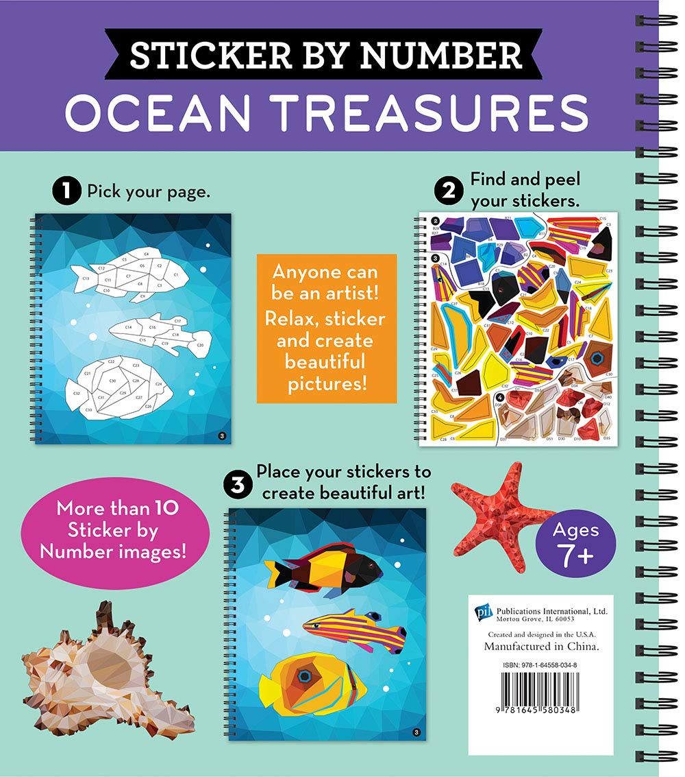 Brain Games - Sticker by Number: Ocean Treasures-1