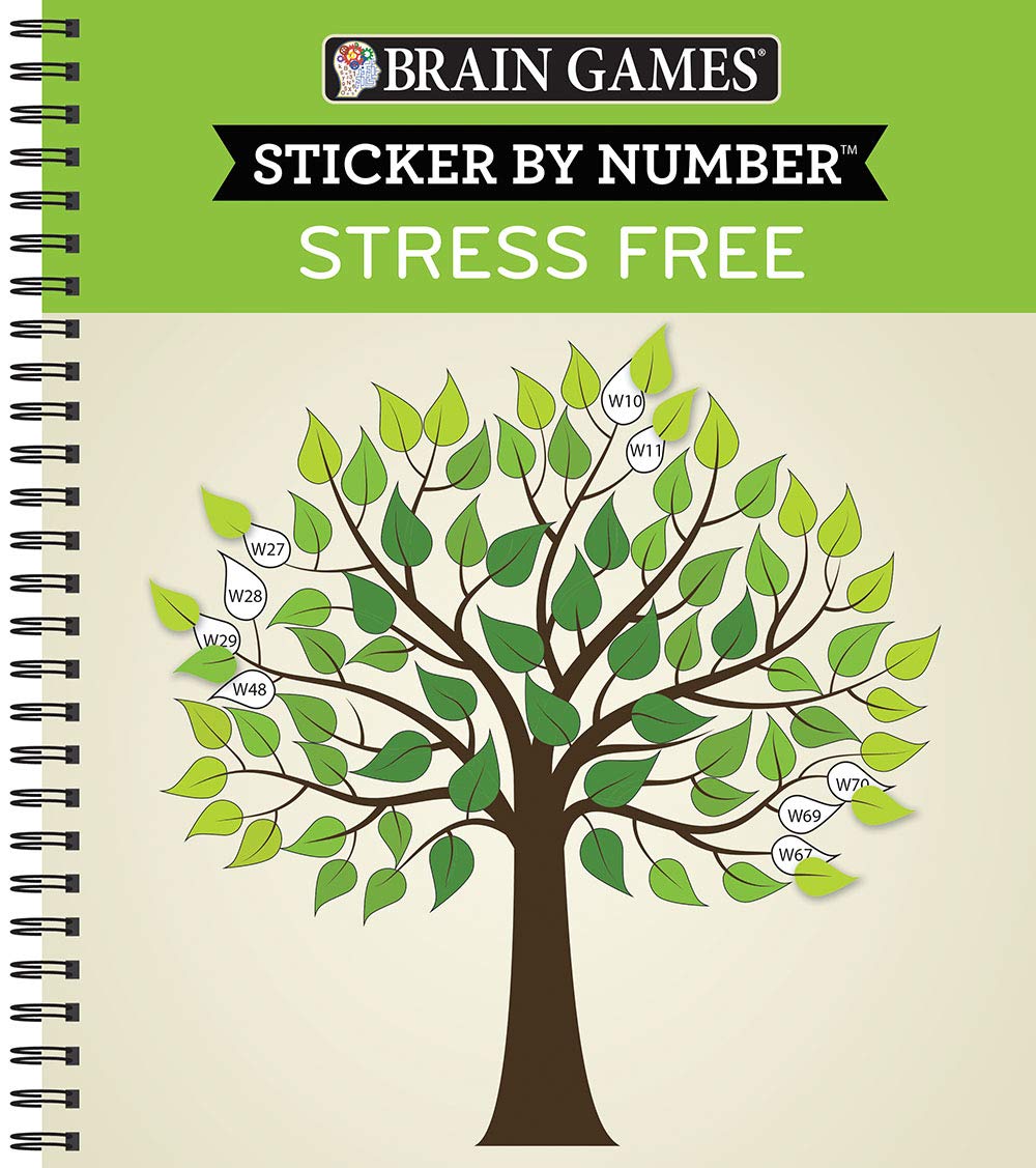 Brain Games - Sticker by Number: Stress Free (28 Images to Sticker)-0