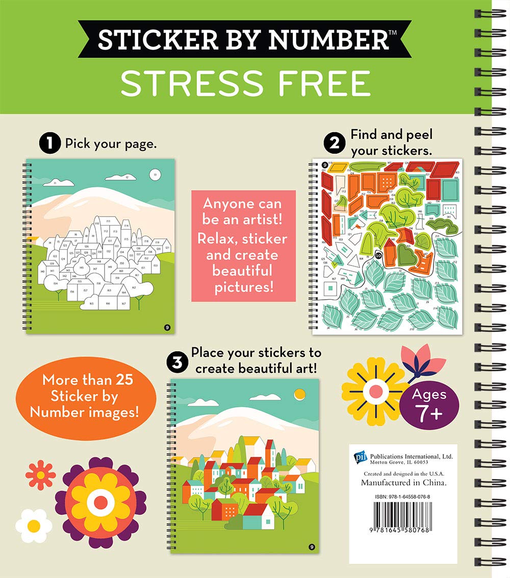 Brain Games - Sticker by Number: Stress Free (28 Images to Sticker)-1