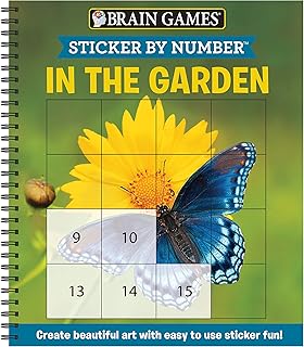 Brain Games - Sticker by Number: In the Garden (Easy - Square Stickers): Create Beautiful Art With Easy to Use Sticker Fun!