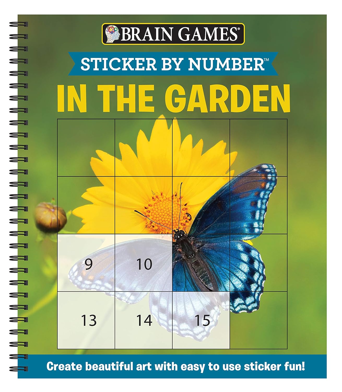 Brain Games - Sticker by Number: In the Garden (Easy - Square Stickers): Create Beautiful Art With Easy to Use Sticker Fun!-0