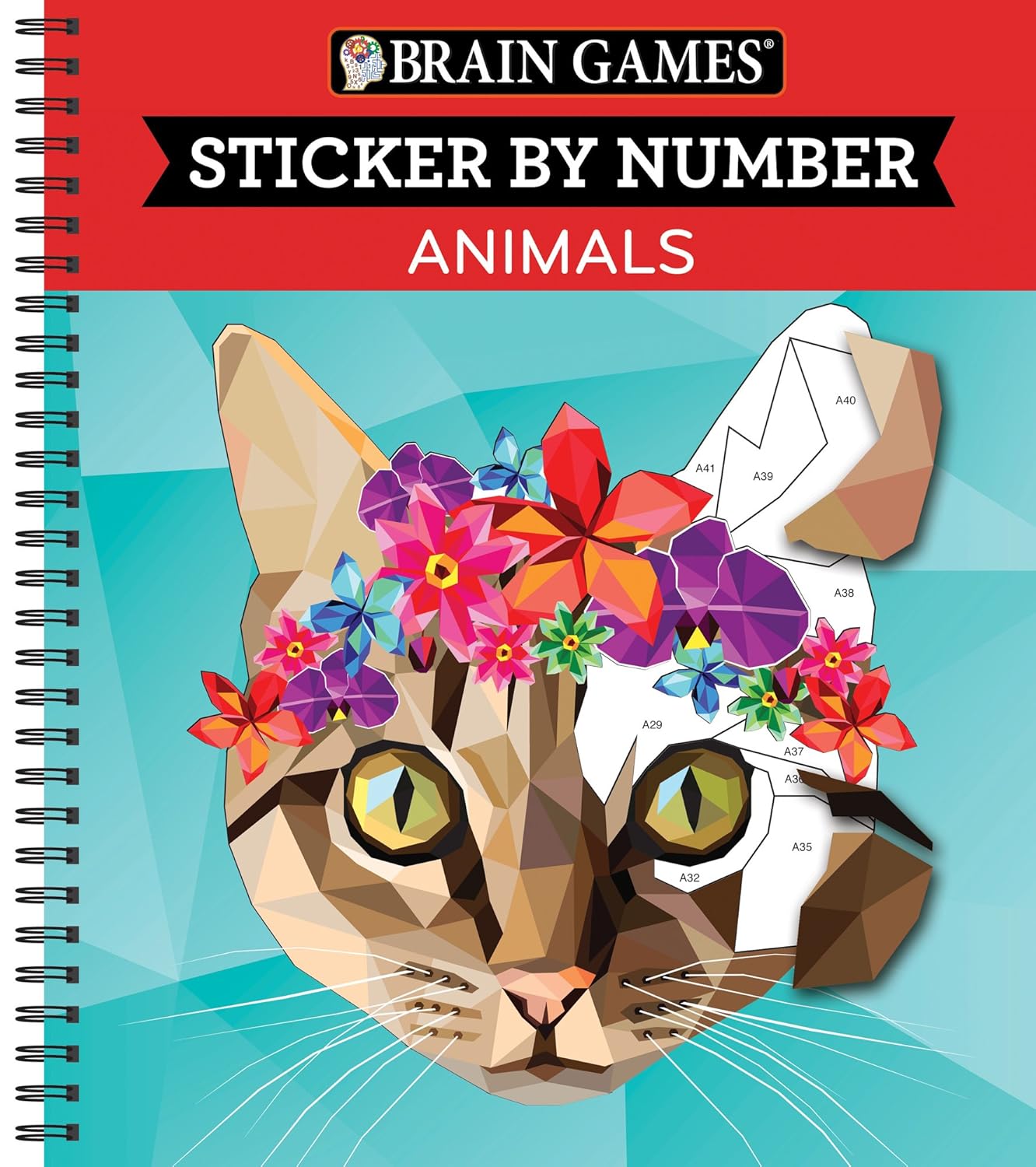 Brain Games - Sticker by Number: Animals (28 Images to Sticker)-0