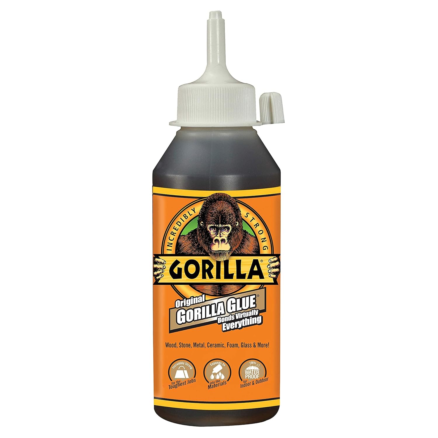 Gorilla Original Gorilla Glue, Waterproof Polyurethane Glue, 8 Ounce Bottle, Brown, (Pack of 1)-0